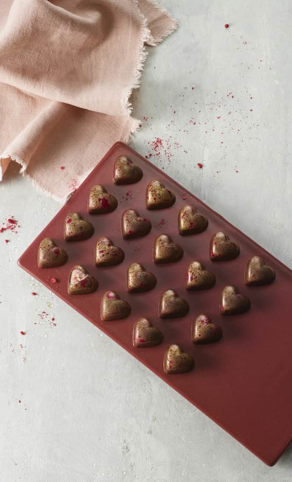 Chokoladeform - Hjerter, klar, large