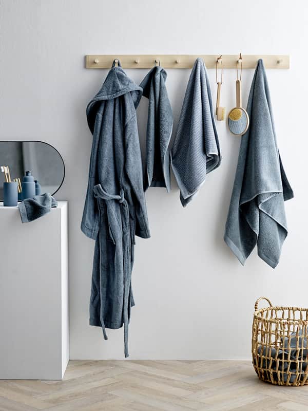 Organic Cosy Morgenkåbe, china blue, large