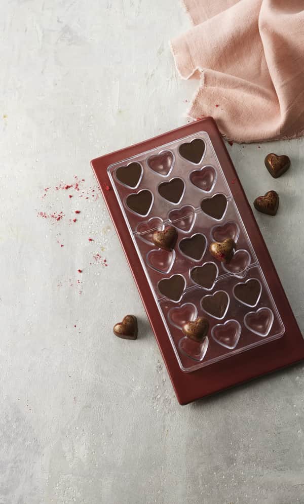 Chokoladeform - Hjerter, klar, large