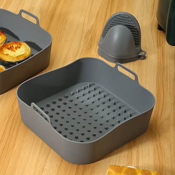 Silikoneform til airfryer, mørkegrå, large
