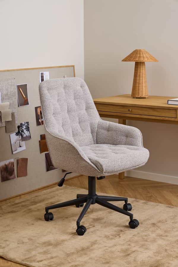 Erik Skrivebordsstol, beige / mat sort, large