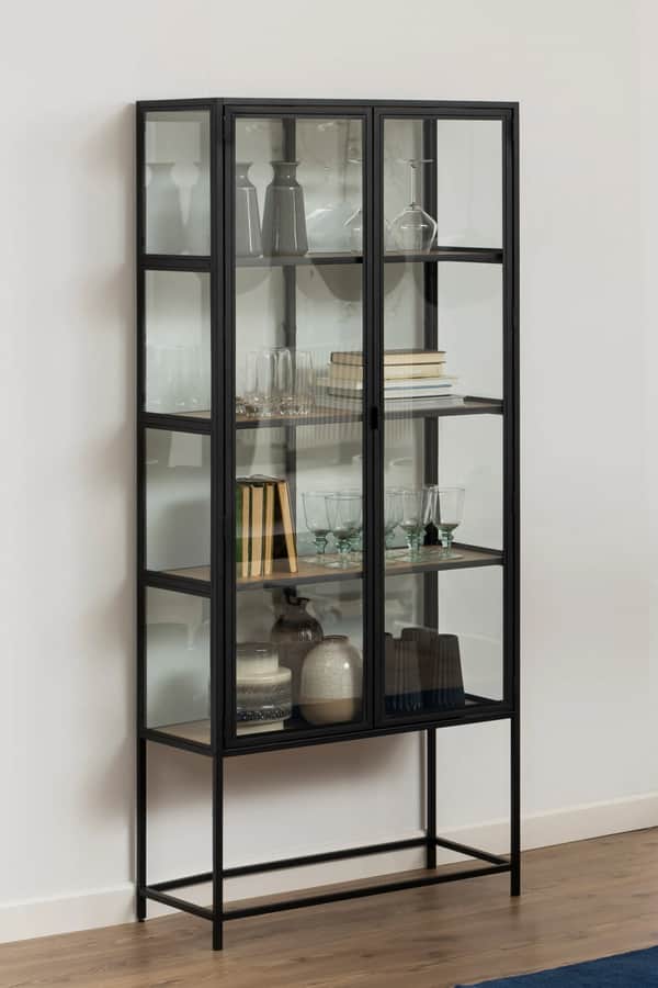 Seaford Vitrine, sort/natur, large