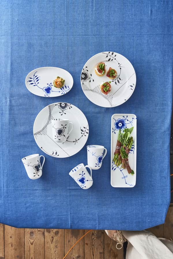 Royal Copenhagen asietter Musselmalet Riflet Asiet