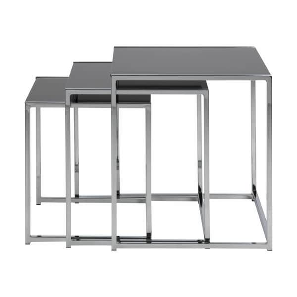 Cross Indskudsbord - 3 stk., sort/krom, large
