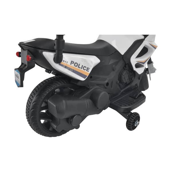Elektrisk Politi-motorcykel, hvid/sort, large