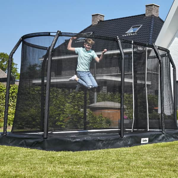 Premium Ground Trampolin, sort, large