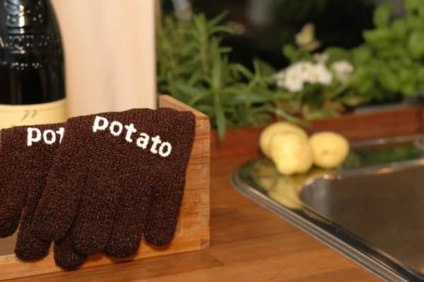 Potato Skrubbehandske, brun, large