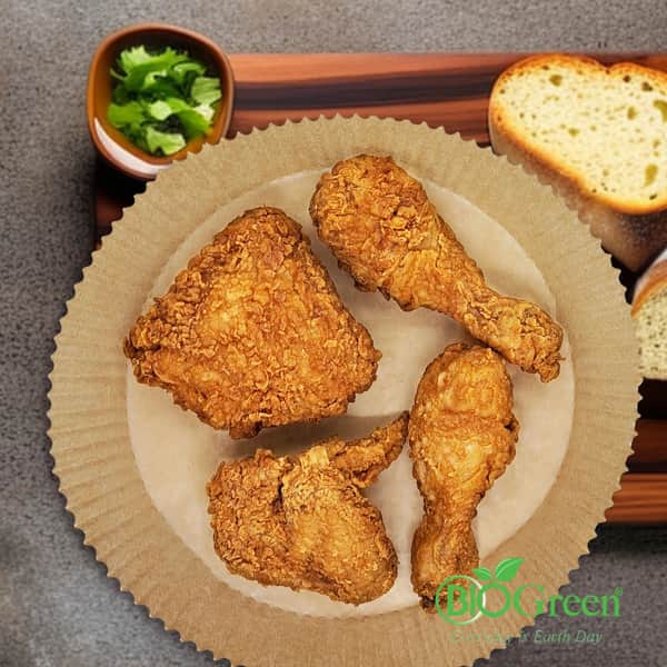Papir til Airfryer - 50 stk, brun, large