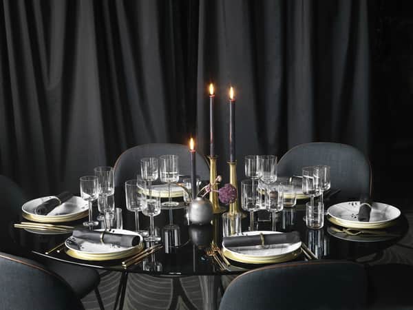 Royal Copenhagen middagstallerkener Sort Mega Riflet Middagstallerken