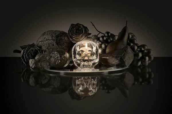 Still Life Skull Lysestage, sølv, large