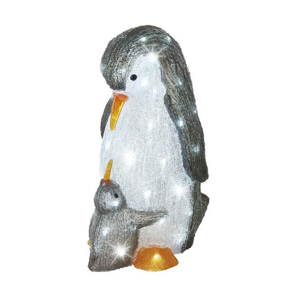 Casa Christmas - LED-figur - Pingvin - 47 x B 31 cm - 60 LED lys - Sort/hvid |