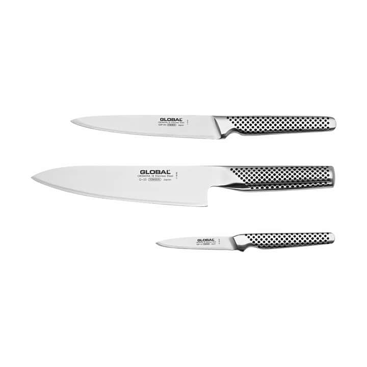 Global - G-551524 Knivsæt - 3 dele - L 8/15/18 - Inkl. kokkekniv, og universalkniv | Imerco