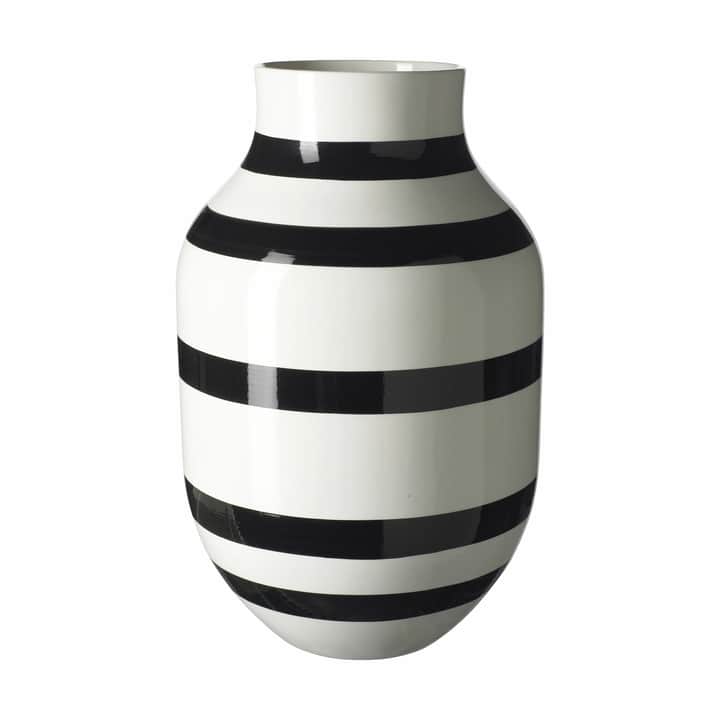 Kähler Omaggio Vase - H 30,5 cm - - Hvid/sort | Imerco