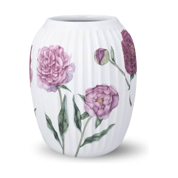 Kähler Hammershøi Sommer Vase - H 21 cm - Keramik - Pæoner