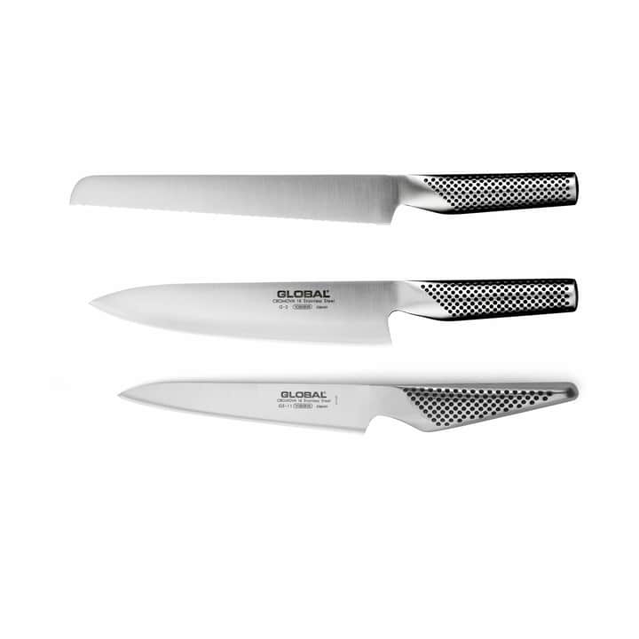 Global Knivsæt - G-2, G-9, GS-11 - 3 stk. - Inkl. kokkekniv og grøntsagskniv | Imerco