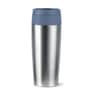 brushed stainless steel;blue