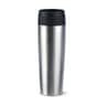 brushed stainless steel;black