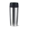 brushed stainless steel;black
