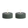 Real Flame LED Fyrfadslys - 2 stk., jade green, large