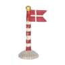 flag i rød/hvid striber m. student